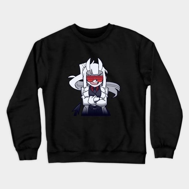 loremaster mocking examtaker (helltaker) Crewneck Sweatshirt by wark